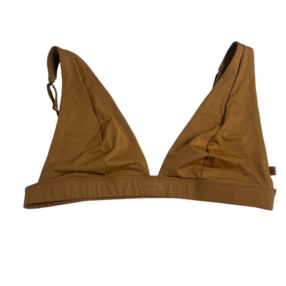 SKIMS Swim Plunge Bikini Top | Almond | Size 4X | New Without Tag